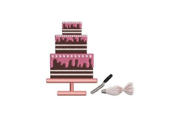 Cake Being Iced: A Designer's Review for Kitchen Embroidery