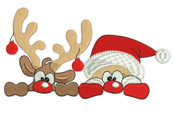 Deer and Santa: A Festive Embroidery Design Review