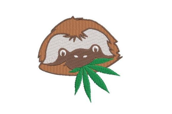 Sloth with Marijuana Leaf: A Chill Embroidery Review